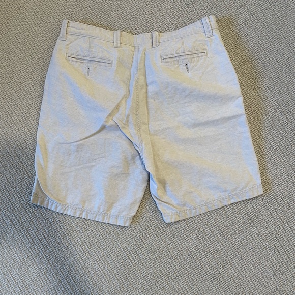 Linen Blend Flat Front Chino Shorts - Picture 2 of 4